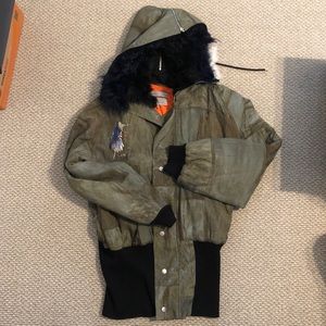 preen by thornton bregazzi fur hoodie jacket size M